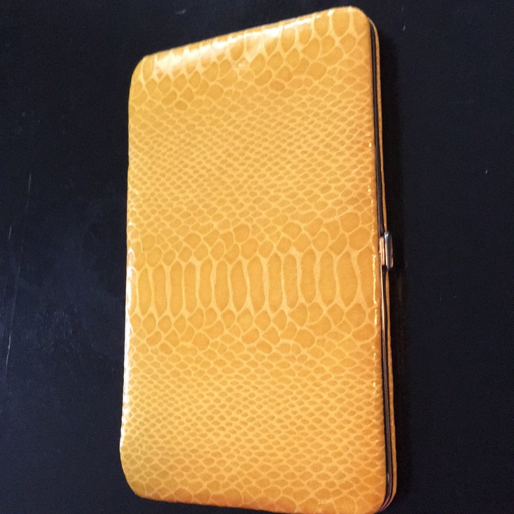 Yellow Snakeskin Wallet/Clutch